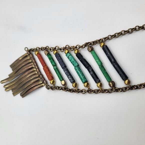 Multicolor Beaded Chain Necklace - Picture 2 of 7